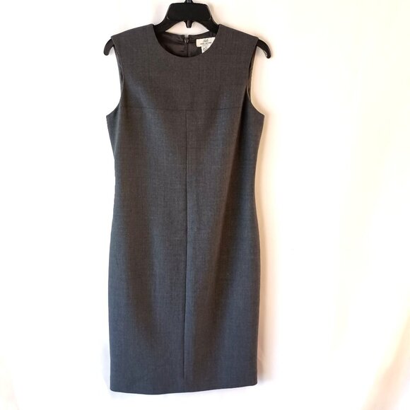 Brooks Brothers 346 Sheath Dress 8 Gray Stretch Wool Fully Lined Retail $498 - Picture 1 of 8